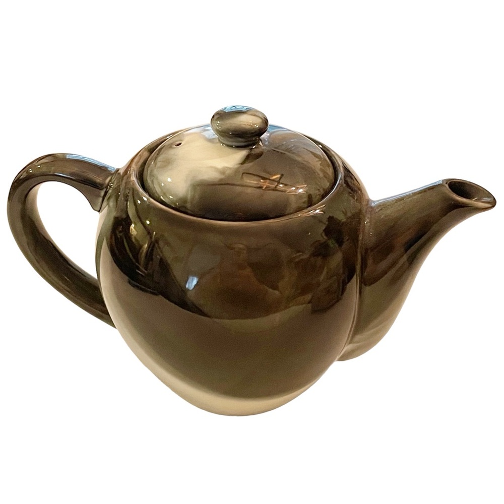 Teavana Fine Stoneware Fume Black Marble Look Teapot‎ with Strainer Kitchen